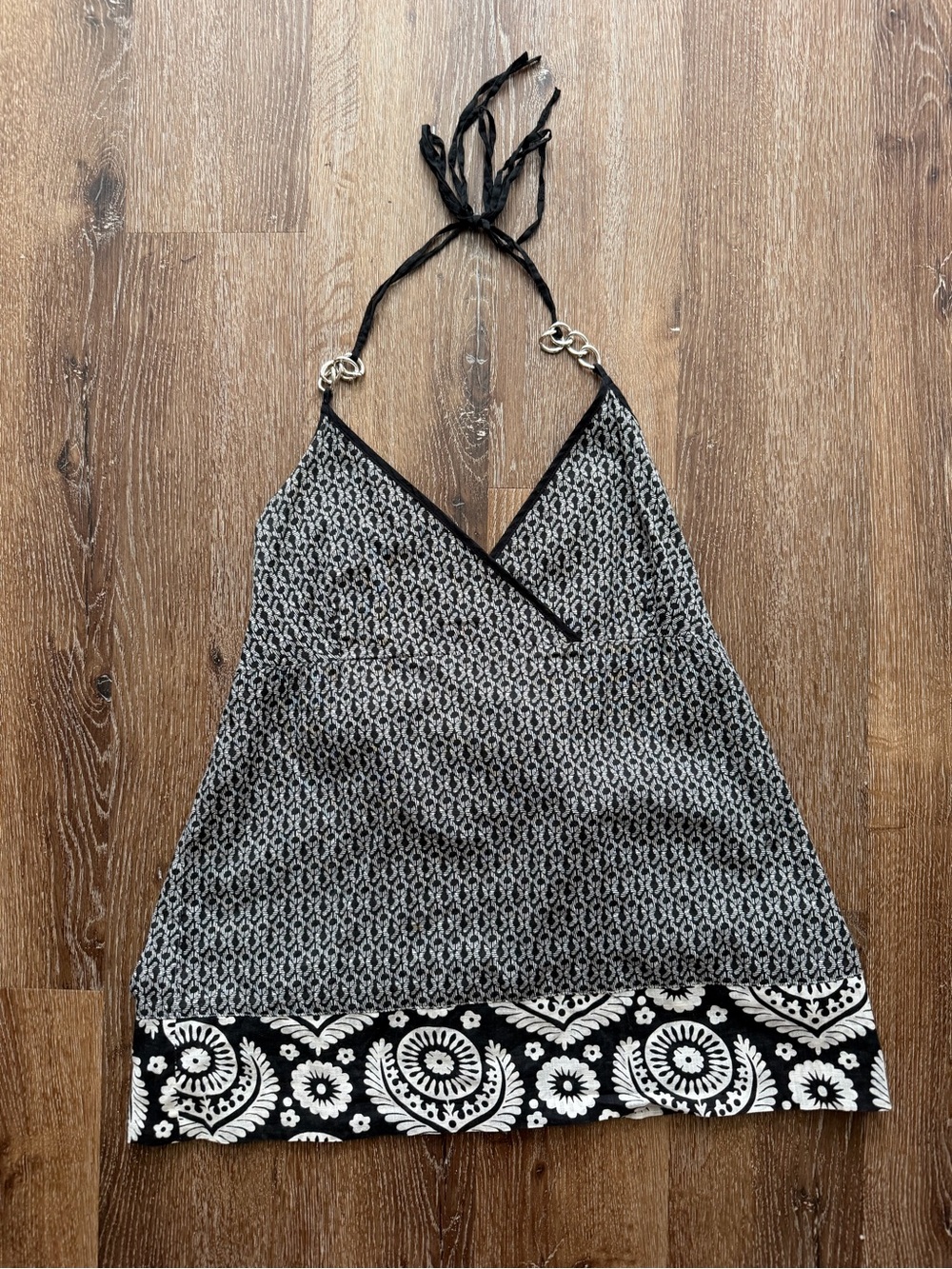 Michael Kors Black and White Halter Top